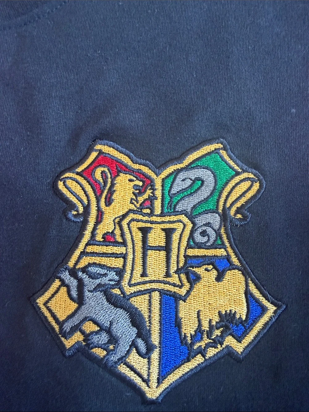 Harry Potter Hogwarts Colorblock Crewneck Sweatshirt Red Black Large